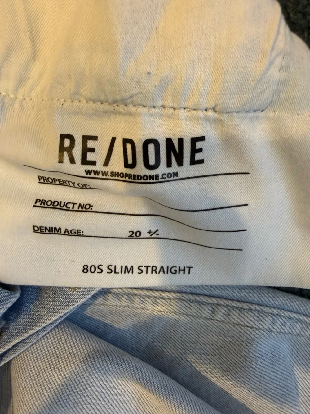 Re/Done Light Blue Distressed Men’s Jeans